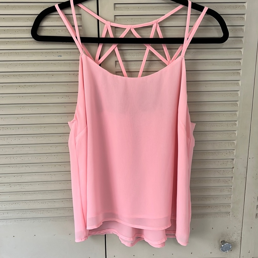 MINE Pink Blouse, sexy back. Size M.